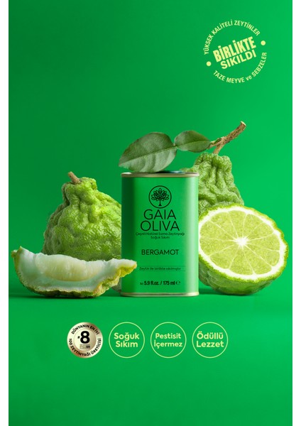 Bergamot Çeşnili 175 ml Natürel Sızma Zeytinyağı (Yeni Hasat)
