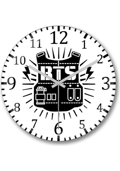 Turuncu Kore müzik temalı modern duvar saati, 30x30 cm, şık ve dekoratif tasarım