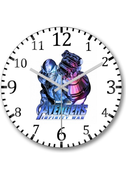 Modern tarzda, 30x30 cm, beyaz duvar saati, Avengers temalı, şık ve dekoratif