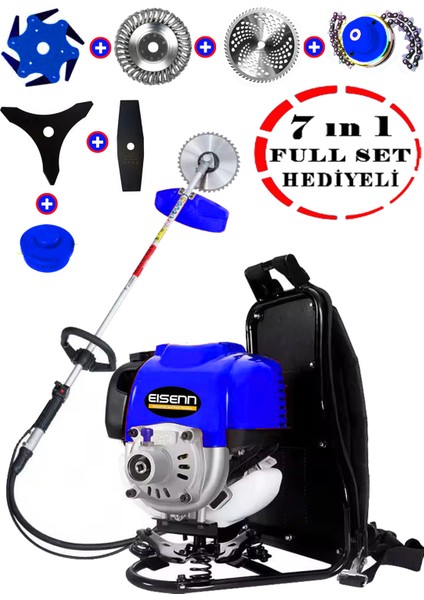 Alman Efr 691 7 In 1 Sırt Tipi Benzinli Motorlu Ot Çalı Tırpanı Çim Biçme Makinesi Çelik Fırça
