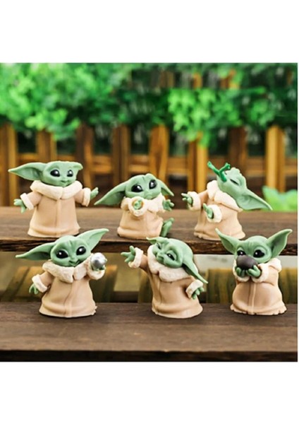 Baby Yoda 6'lı Figür Set Baby Yoda Biblo Set
