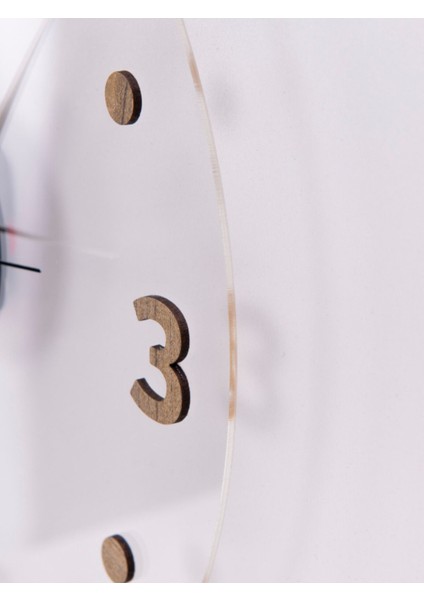 Çok Renkli Geometrik Şeffaf Ahşap-Akrilik Duvar Saati 35x35 fiyatları