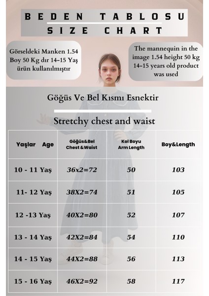 Kız Çocuk Denim Kot Kumaş %100 Pamuk Orta Kalınlıkta Çocuk Elbisesi - Şık ve Rahat Uzun ELBISE-ELB-0028
