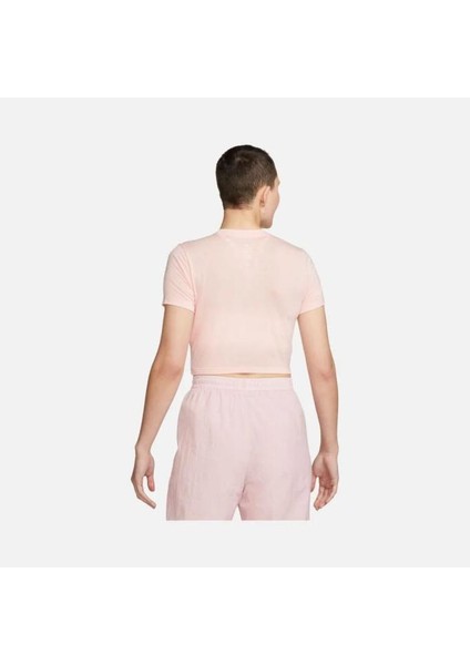 Sportswear Essential Slim Crop-Top Pembe Kadın Tişört fiyatları