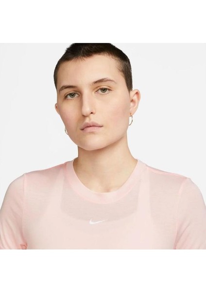 Sportswear Essential Slim Crop-Top Pembe Kadın Tişört modelleri