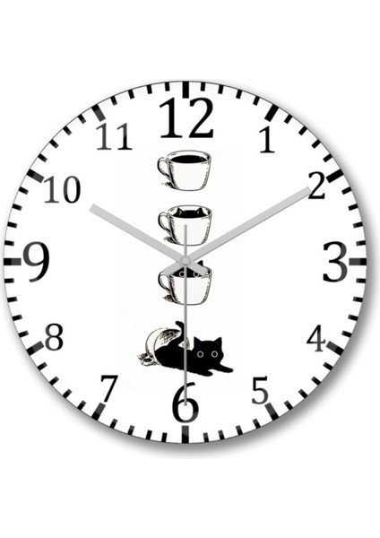 Modern 30x30 cm beyaz duvar saati, şık ve zarif tasarım