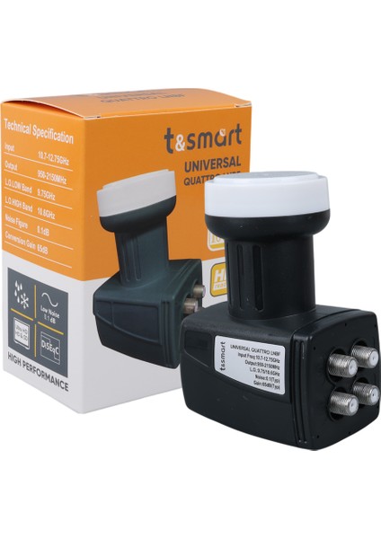Robinanka Tsmart Ultra Hd 4K Unıversal Quattro Santral Dörtlü Lnb 0.1db
