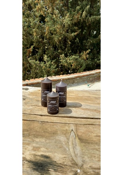 Miklard Silindir Mum 3 Lü Pudra Kokulu Süper Siyah Set Çap 6 cm Boylar 9-12-15 cm