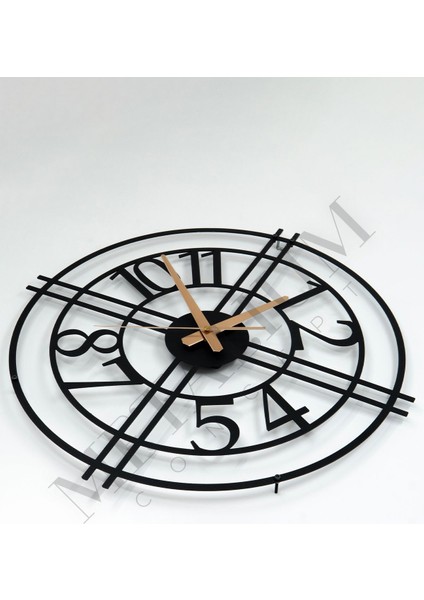 Modern mat siyah metal duvar saati, 60x60cm, şık ve sessiz tasarım modelleri