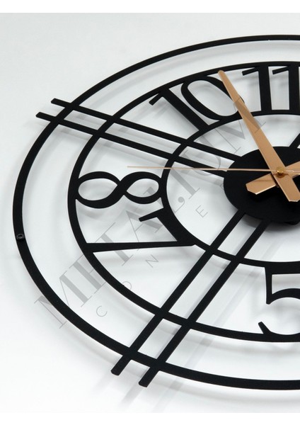 Modern mat siyah metal duvar saati, 60x60cm, şık ve sessiz tasarım fırsatları