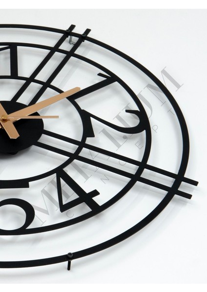 Modern mat siyah metal duvar saati, 60x60cm, şık ve sessiz tasarım indirimleri