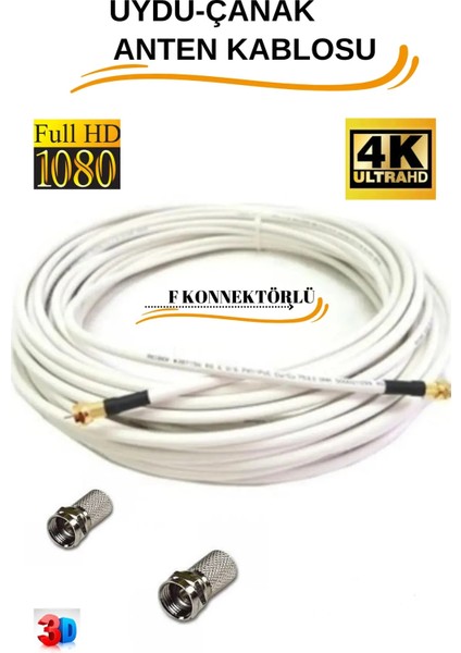 Anten Kablosu Hd+Full Hd+4k+Altın Uçlu Özel Seri