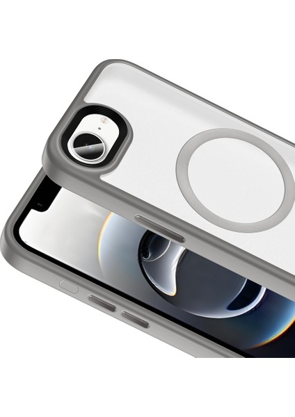 Apple iPhone 16E Kılıf Mat Arka Yüzey Wireless Şarj Özellikli Zore Flet Magsafe Kapak + Cam Ekran Koruyucu