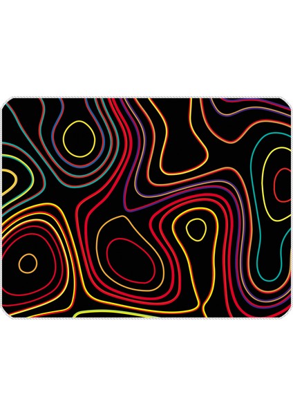 Mouse Pad 40X30 cm Colored Topography Map Ilyuka MP374030 Gaming Oyuncu Dikişli Kenar Pürüzsüz Yüzey Kaymaz Kauçuk Taban