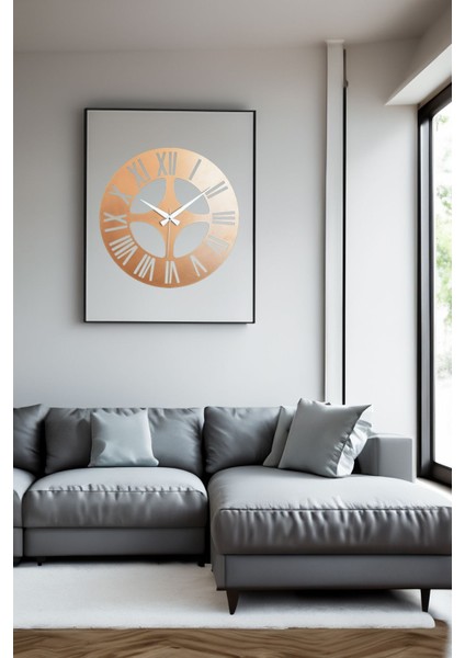 Modern metal duvar saati, 40x40 cm, bakır renk, şık ve sessiz mekanizma ile tarzınızı tamamlar fırsatları