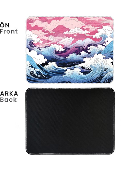Mouse Pad 40X30 cm Japanese Waves Ilyuka MP454030 Gaming Oyuncu Dikişli Kenar Pürüzsüz Yüzey Kaymaz Kauçuk Taban fırsatları