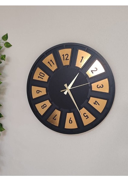 Modern altın renkli 30x30 cm MDF yaldız duvar saati fırsatları