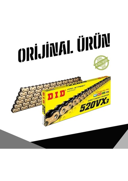 Dıd Bajaj Pulsar Rs 200 (2015-2023) 520-110 X-Ringli Zincir (Gold Renk) modelleri