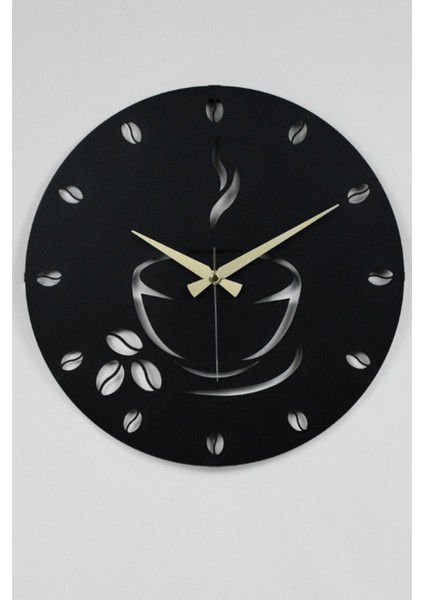 Modern siyah metal duvar saati, sessiz mekanizmalı, 40x40 cm, şık tasarım fiyatları