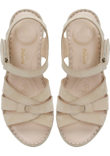 161886.Z5FX Bej Kadın Comfort Sandalet