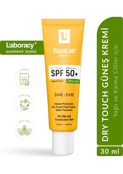 Sunprof Only Skins Aqua Fluid Spf 50 | Ultra Hafif Güneş Kremi | Karma & Yağlı Ciltler Için 50ml