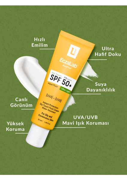 Sunprof Only Skins Aqua Fluid Spf 50 | Ultra Hafif Güneş Kremi | Karma & Yağlı Ciltler Için 50ml