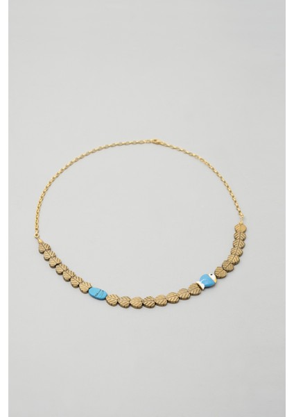 Ocean Odyssey Şans Balığı Kolye (Turkuaz)- Gümüş Üzeri Altın Kaplama