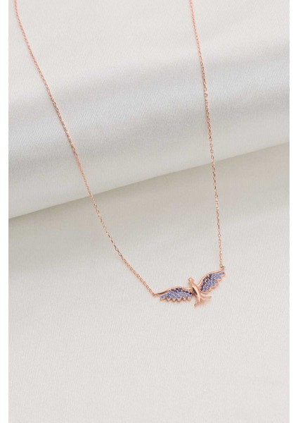 Kadın 925 Ayar Gümüş Anka Kuşu Taşlı Kolye Şık Tasarım fırsatları