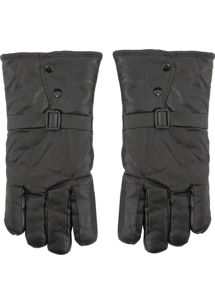 Erkek Deri Eldiven - Içi Peluşlu - Savex - Siyah - 137-E