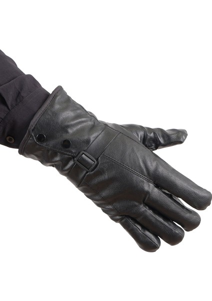 Erkek Deri Eldiven - Içi Peluşlu - Savex - Siyah - 137-E