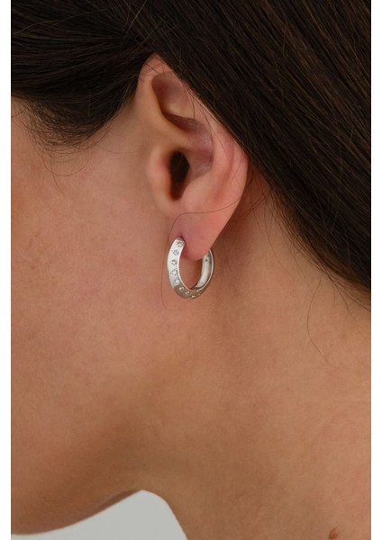 925 Ayar Gümüş Zirkon Taşlı Halka Küpe fiyatları