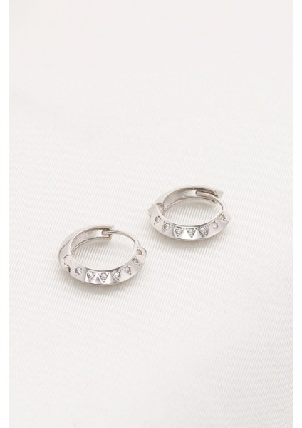 925 Ayar Gümüş Zirkon Taşlı Halka Küpe fırsatları