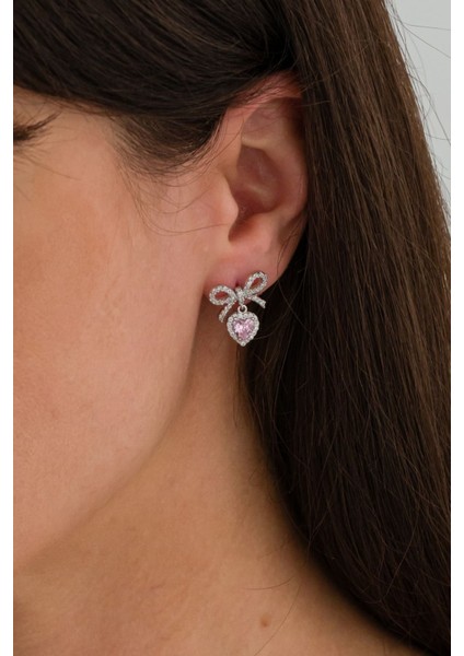 925 Ayar Gümüş Fiyonklu Kalp Küpe fiyatları