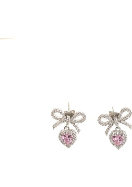 925 Ayar Gümüş Fiyonklu Kalp Küpe modelleri