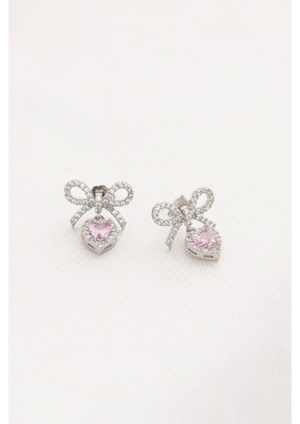 925 Ayar Gümüş Fiyonklu Kalp Küpe fırsatları