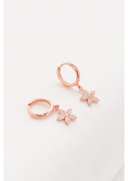 925 Ayar Gümüş Lotus Çiçeği Küpe Rose fırsatları