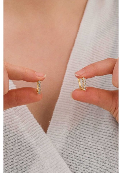 925 Ayar Gümüş 5 Taşlı Kadın Küpe