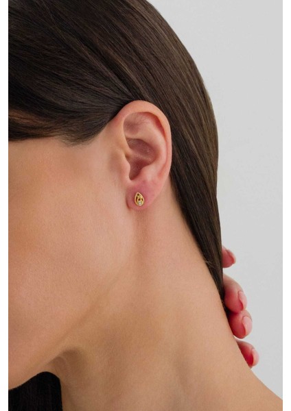 925 Ayar Gümüş Altın Renk Kadın Damla Küpe fiyatları