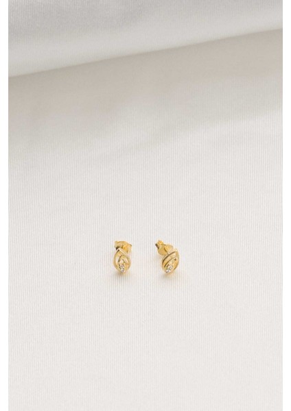 925 Ayar Gümüş Altın Renk Kadın Damla Küpe fırsatları