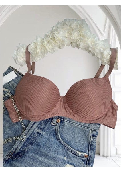 Desenli Destekli Dolgulu Balenli Sütyen