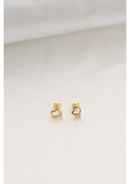 925 Ayar Gümüş Şık Tasarım Taşlı Kadın Kalp Küpe fırsatları