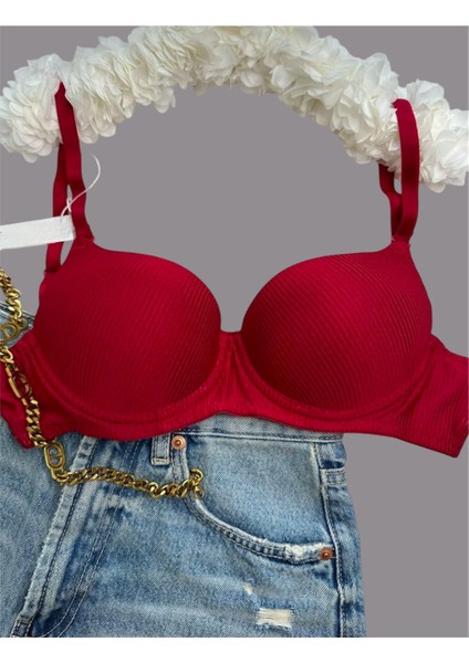 Desenli Destekli Dolgulu Balenli Sütyen