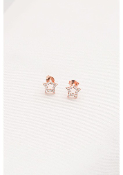 925 Ayar Gümüş Rose Yıldız Çivili Küpe fırsatları