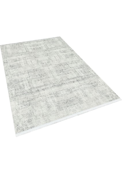 Halı Riena 1161 Gri Yumuşak Dokulu Yıkanabilir Ince Kadife Dokuma Taban Saten Bambu Halı