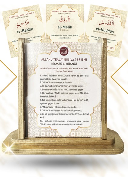 Esmâü'l-Hüsnâ - Zerre-i Nûr Serisi - Metalik Altın Özel Seri