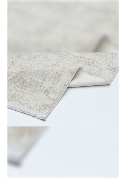 Halı Riena 1162 Latte Yumuşak Dokulu Yıkanabilir Ince Kadife Dokuma Taban Saten Bambu Halı
