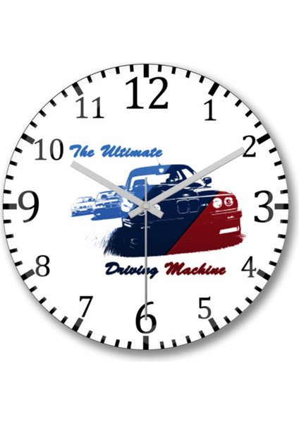 Modern 30x30 cm duvar saati, beyaz renk, şık tasarım, gerçek cam yüzey