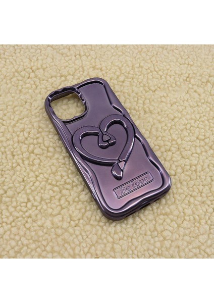 Iphone 13/14 Uyumlu Kalp Stand Özellikli Be Love Yazı Karakterli Silikon Kılıf