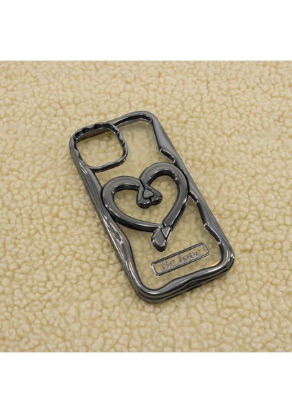 Iphone 12/12 Pro Uyumlu Kalp Stand Özellikli Be Love Yazı Karakterli Silikon Kılıf