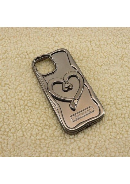 Iphone 15 Promax Uyumlu Kalp Stand Özellikli Be Love Yazı Karakterli Silikon Kılıf